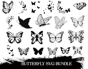 Butterfly SVG Bundle: Layered Clipart, Cricut Silhouette Files (Digital Download)