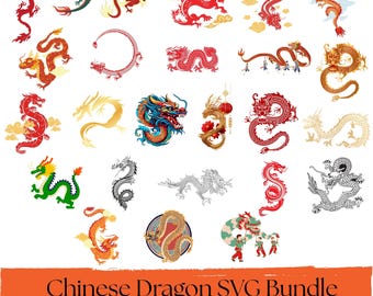 手描きの中国のドラゴンのクリップアート：ベクターグラフィック