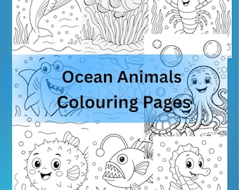 Ocean Animals Coloring Pages for Kids and Adults (Digital Download)
