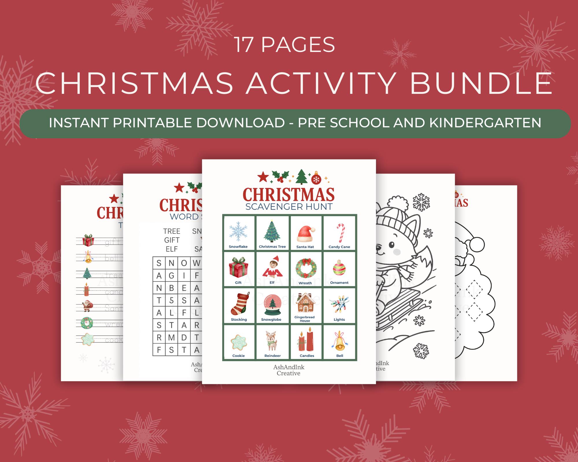 Christmas Activity Bundle for Kids | 17 Printable Preschool and ...