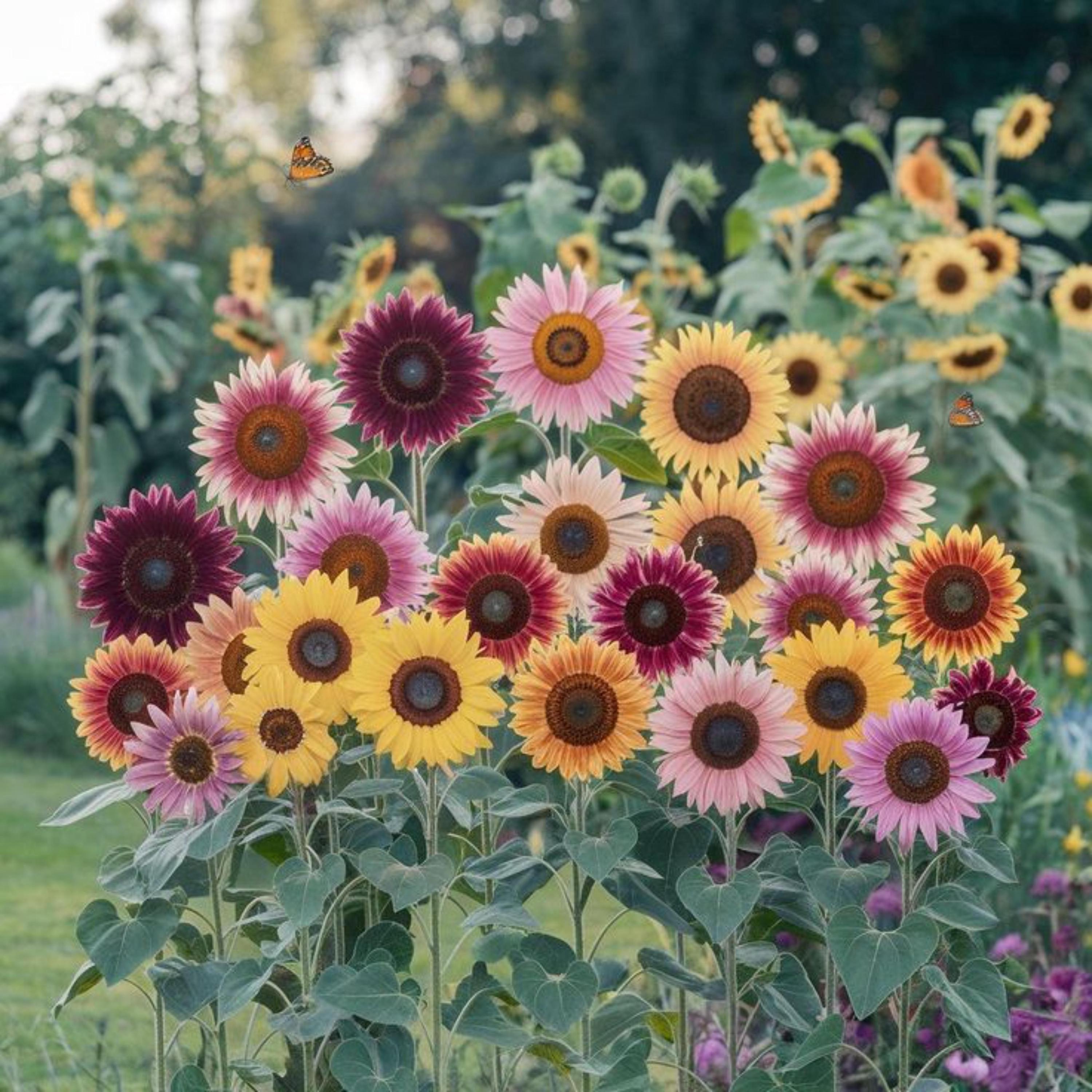 Dwarf Variegated Sunflower Seeds – Multicolor Garden Flower - Etsy