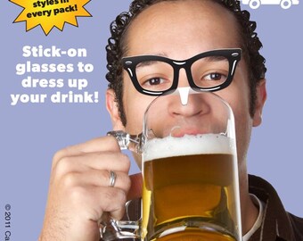 Drinkware Glasses Stickers: Party Decorations, 3 Styles