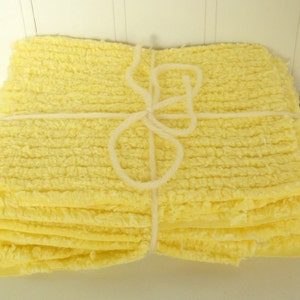 Chenille Fabric Scraps -  Bright Yellow - 100% Cotton - Bundle