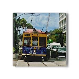 Ybor City Streetcar Keramik Untersetzer | Tampa Historischer Servierwagen Design
