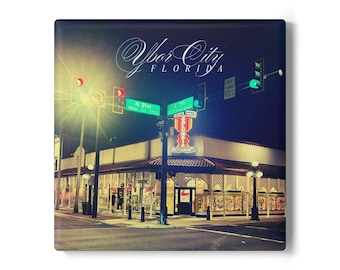 Ybor City Ceramic Coaster | Columbia Restaurant Night Scene