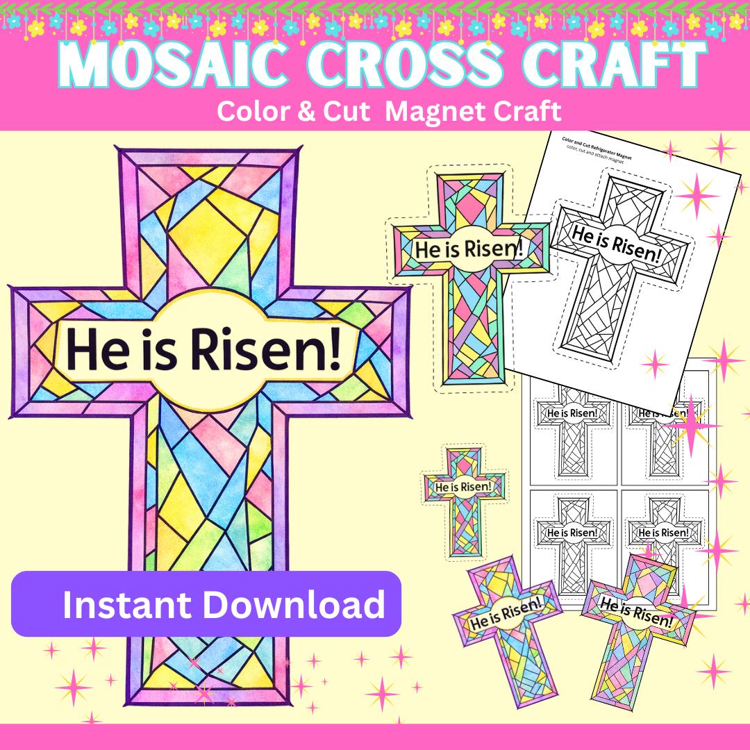He is Risen Easter Craft Printable Kids Church Activity Magnet Gift - Etsy