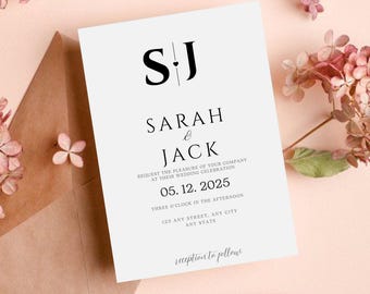 Minimalist Wedding Invitation | Elegant Modern Template (Digital Download)
