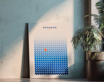 Bauhaus Geometric Poster, Minimalist Wall Art, Modern Abstract Print, Mid Century Design, Unframed Poster