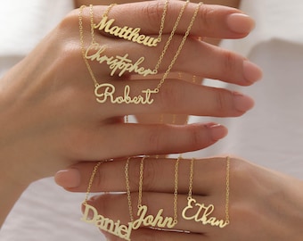 Personalized Name Necklace,Custom 18K Gold Plated Name Necklace,Custom Name Necklace,Birthday Gift for Her, Christmas Gift, Gift for Mom