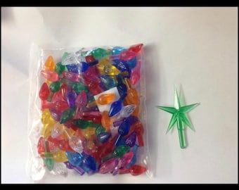 100 medium ceramic Christmas tree lights and star