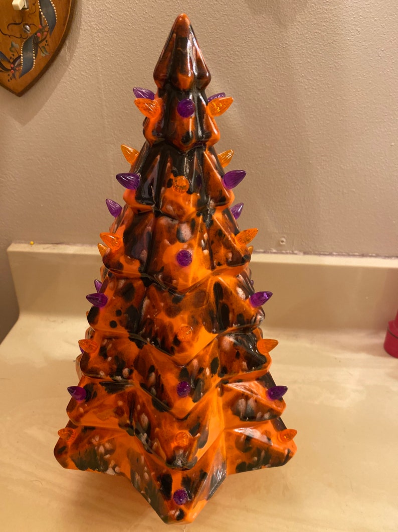 18\u201d Halloween light up ceramic Christmas tree very unique