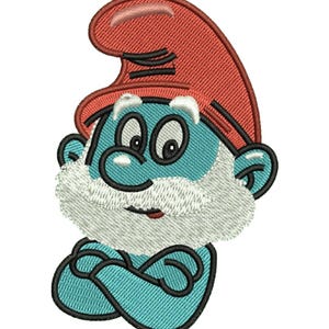 Schlumpf Wichtel Stickdatei | Cartoon Stickdatei (Instant Download)
