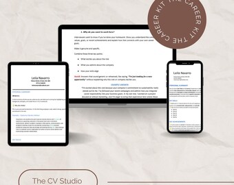 Lot de modèles de CV | Guide de CV, kit de préparation à l'entretien (Word et Google Doc)