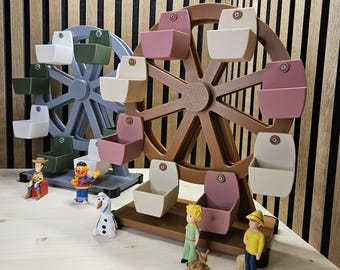 Tonie Regal Riesenrad für Toniefiguren, Personalisierbare Tonie Aufbewahrung, Kinderzimmer Deko, Geschenkidee Junge & Mädchen
