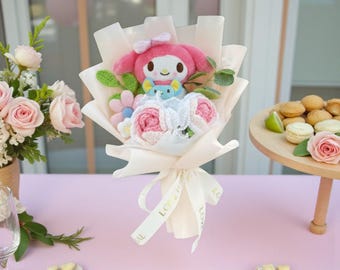 Takashi Murakami Kiki Pink Flower Plush Pochette Side Bag Sling