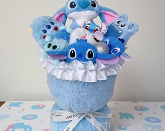 Handmade Stitch Plush Toy Bucket – Birthday Gift, Lilo & Stitch Fans