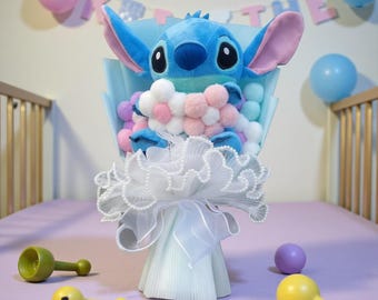 Bouquet de peluches Stitch Disney - Cadeau kawaii fait main (35 cm)