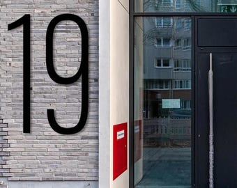 Modern Metal House Number Sign – Large Outdoor Address Plaque - Sign