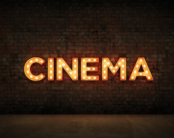 Custom LED Marquee Letter Sign, Cinema Style, Light Up Wall Decor