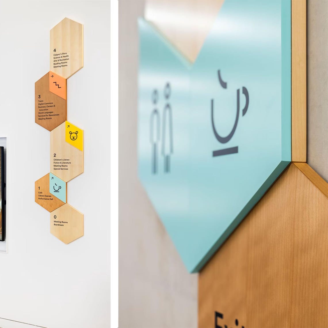 Wayfinding Sign Toppers Custom Wooden Wayfinding Sign – Modern Directional Wall Plaque - Sign ...