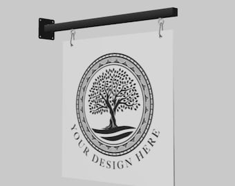 Custom Hanging Business Sign – Double-Sided Shop Front Logo - Sign