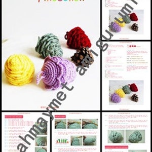 PATTERN : Colorful Pine Cone for Decoration amigurumi tutorials image 5