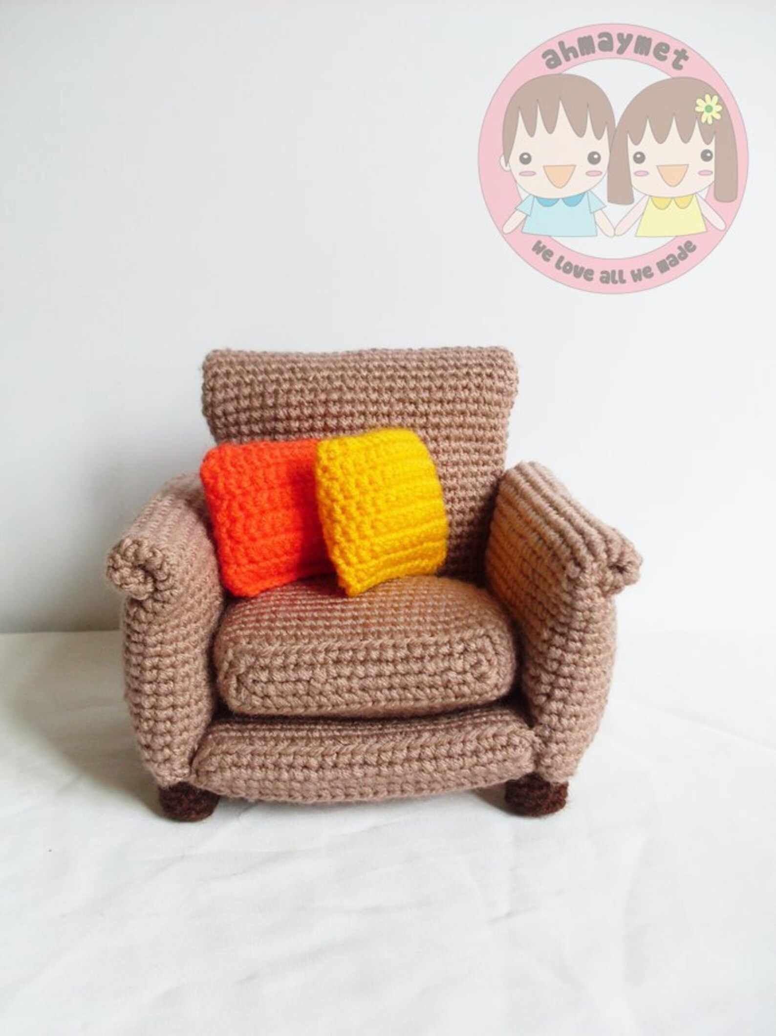 PATTERN Armchair With 2 Cushion , Rug and Knitting Basket Etsy