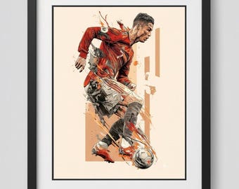 Cristiano Ronaldo-kunstafdruk | CR7-voetbalposter (digitale download)