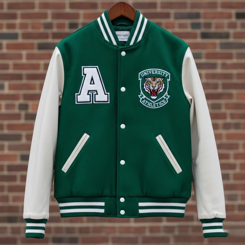 Veste Universitaire NFL Green Bay Packers - Vert Forêt Et Cuir Doré - Taille XS à 4XL - Neuf