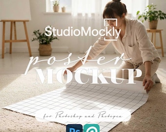Art Print Mockup: Clean Minimal Design - Editable PSD File