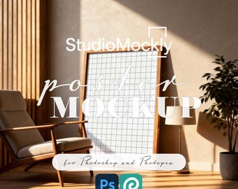 Poster mockup PSD | wall art mockup, digital mockup, art print mockup, Photoshop mockup, editable mockup, art print display, minimal mockup