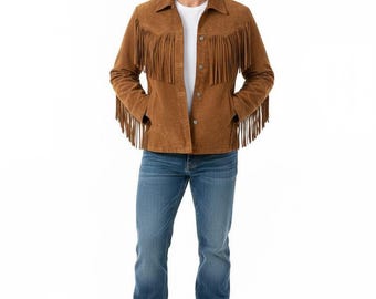 Brown Suede Fringe Western Jacket | Brown Cowboy Jacket | Boho Fringe Coat | Rodeo Style Cowgirl Jacket | Vintage Western Outfit