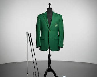 Classic Green Men's Golf Blazer with Gold Buttons | Elegant Formal Jacket | Stylish Sports Coat for Parties, Weddings & Events