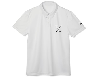 Poloshirt met gekruiste golfclubs | Borst met golflogo