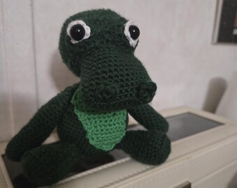 Handmade Crocheted Alligator Named Alex
