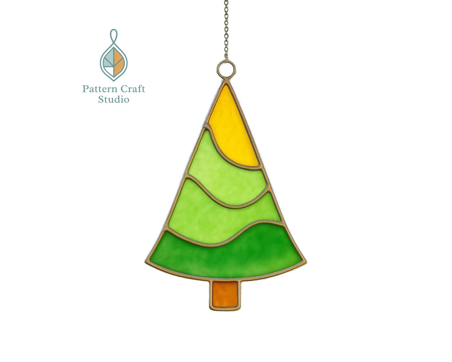 Christmas Tree Stained Glass Pattern PDF and PNG Templates + PDF Guide ...