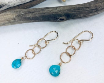 Turquoise Earrings, Turquoise Jewelry, Beach Earrings, Gemstone Earrings, Dainty Earrings, Everyday Earrings, Bridesmaid Earrings, Popular