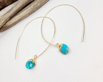 Turquoise Earrings Turquoise jewelry Dangle Earrings Drop Earrings Statement Earrings Gemstone Earrings Everyday Earrings