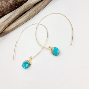 Turquoise Earrings Turquoise jewelry Dangle Earrings Drop Earrings Statement Earrings Gemstone Earrings Everyday Earrings