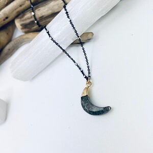 Moon Necklace, Crescent Moon Necklace, Black Moon Necklace, Celestial Necklace, Black Moon Pendant, Moon Layering Necklace
