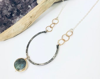 Labradorite Horseshoe Necklace