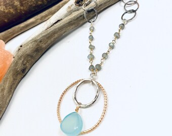Circle Necklace Boho Necklace Gemstone Necklace Crystal Necklace Statement Necklace