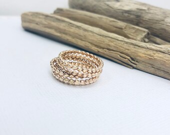 Gold Stacking Rings | Textured Stackable Rings | Thin Ring Stack | Everyday Ring | Hammered Rings | Dainty Ring | Gold Ring
