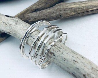 Stacking Rings Silver Stacking Rings Statement Rings Simple Ring Sterling Silver Rings Everyday Ring Simplicity Ring Hammered Ring