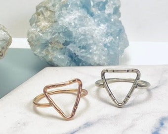 TRIANGLE RING, ALCHEMIST, Science Ring, Elegant Sterling Silver Gold Filled Alchemist Ring Perfect Everyday Gift Jewelry