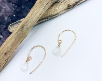 Simple Moonstone Earrings