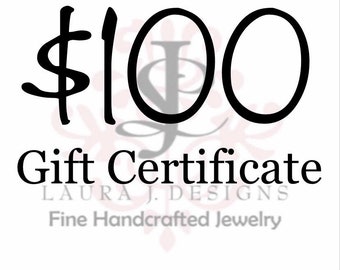 100 Dollaro Certificato Regalo per Laura J Designs, Certificato Regalo, Regali per La Mamma, Regali per lei