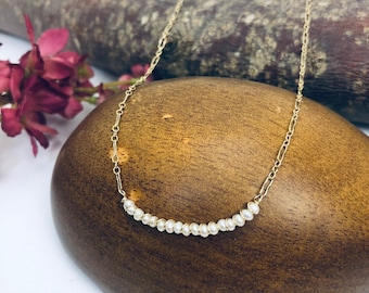 Pearl Necklace June Birthstone Necklace Pearl Jewelry Gift for Mom simple Necklace Layering Necklace Bridal Jewelry Bridesmaids Gift