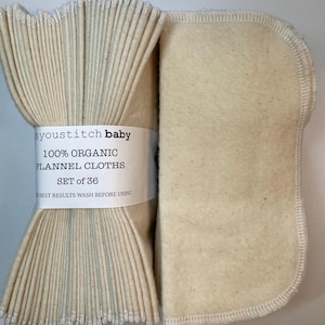 Handmade.GOTS Certified. Organic Cloth Baby Wipes . 8x8 cotton flannel. Eco friendly reusable washable cloth wipes and/or napkins.