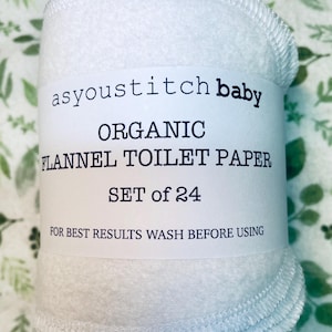 Carta igienica biologica riutilizzabile. Certificata GOTS. Non igienica. Panni per la famiglia. Salviette per bidet. 1 velo. 10x25 cm.